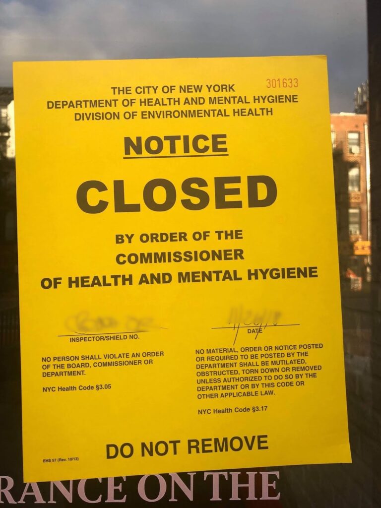 Notice of closed