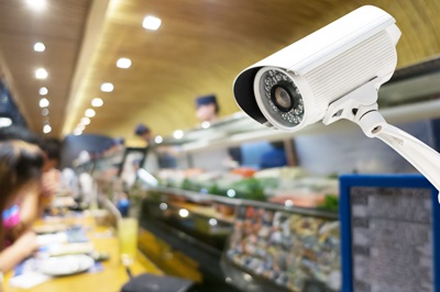 Security CCTV camera or surveillance system in restaurant