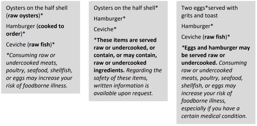 Examples of consumer advisories (MN Dept. of Health)