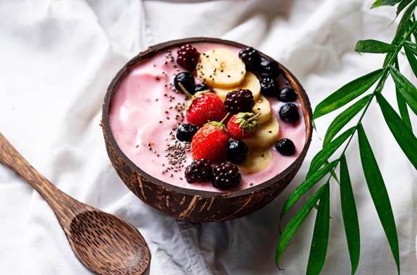 Dessert nice cream with acai berry