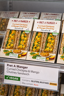 curried chickpea and mango chutney sandwich image