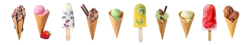 Set of different ice-cream 
