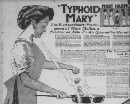 Mary Mallon as “Typhoid Mary” in the local newspaper of the era
