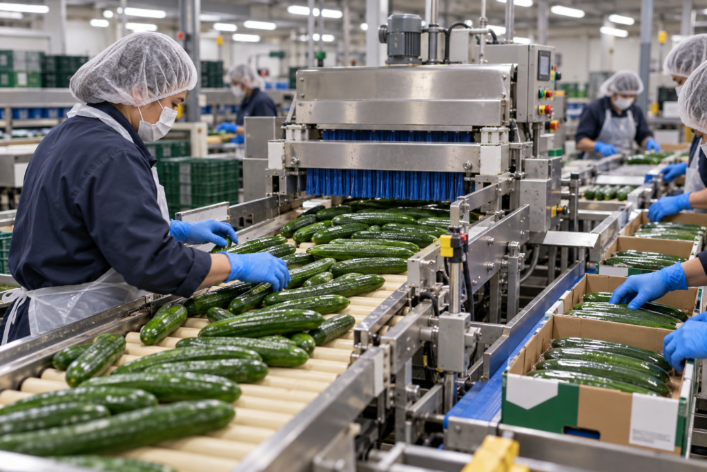 きゅうり包装ライン cucumber packing line